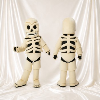 Ivory Skeleton Mascot Costume Full Body for Adults Stage Events