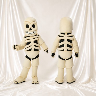 Ivory Skeleton Mascot Costume Full Body for Adults Stage Events