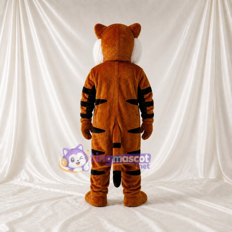 Orange Bold Striped Tiger Mascot Costume Full Body for Adults Sports Events