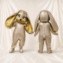 Gold Rabbit Mascot Costume Full Body for Adults Stage Events