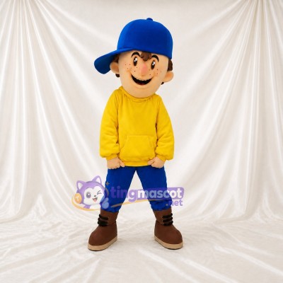 Yellow Boy Mascot Costume Full Body for Adults School Events