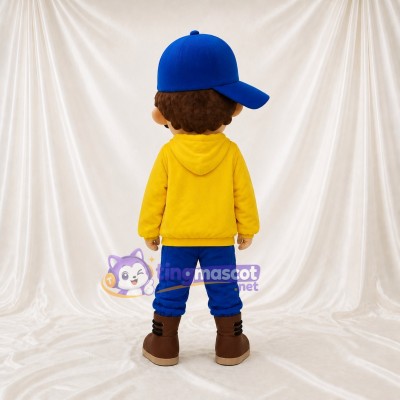 Yellow Boy Mascot Costume Full Body for Adults School Events