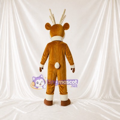 Branching Antlers Reindeer Mascot Costume Full Body for Adults Christmas