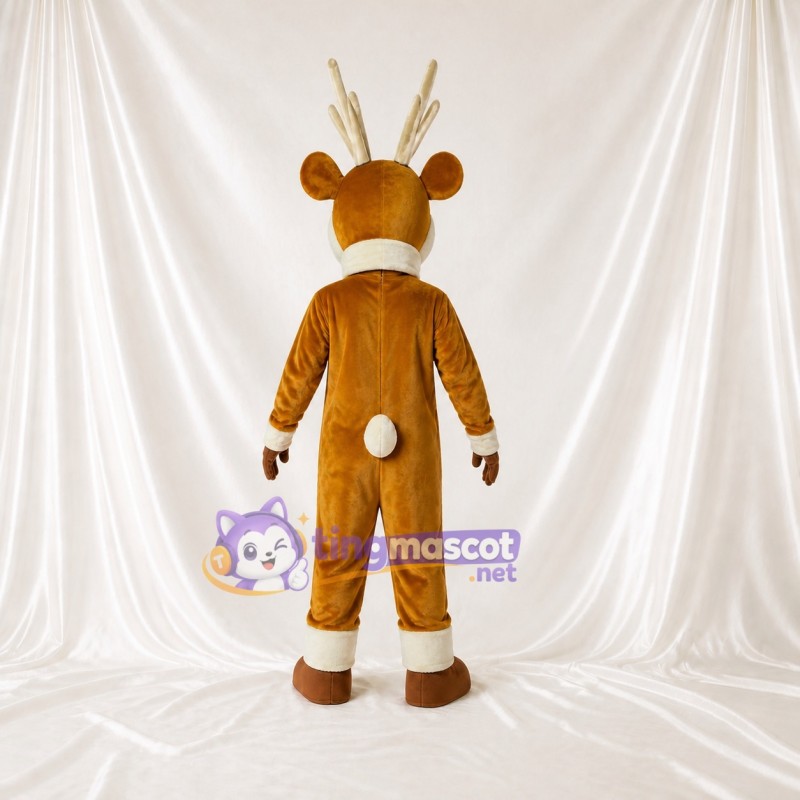 Branching Antlers Reindeer Mascot Costume Full Body for Adults Christmas