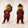 Épouvantail Citrouille Orange Costume de mascotte intégral pour adultes Noël