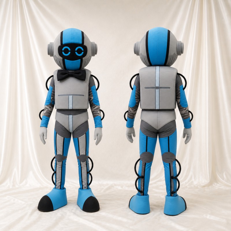 Silver Robot Mascot Costume Full Body for Adults Tech Events