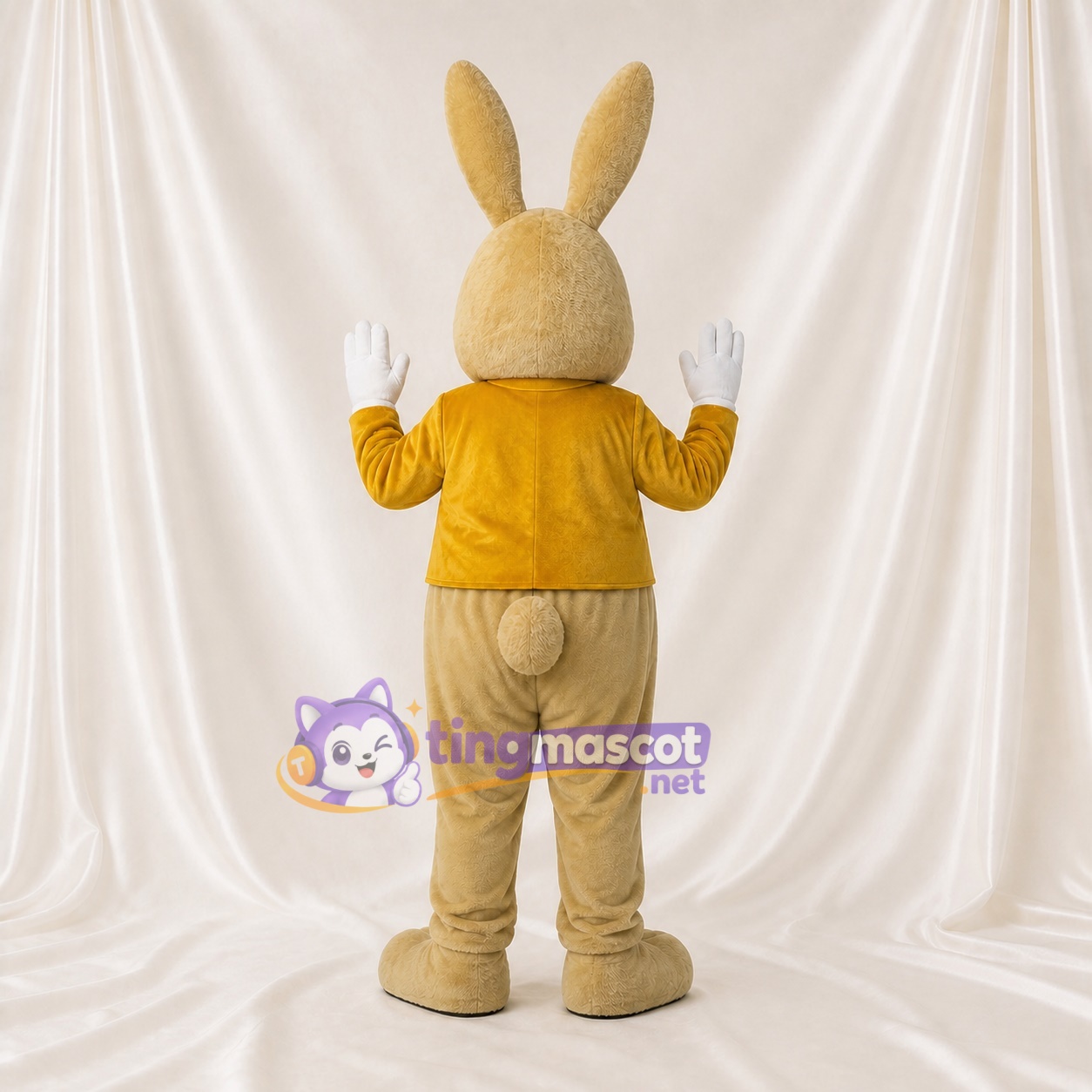 Beige Rabbit Mascot Costume Full Body for Adults Stage Events Beige Rabbit Mascot Costume Full Body for Adults Stage Events