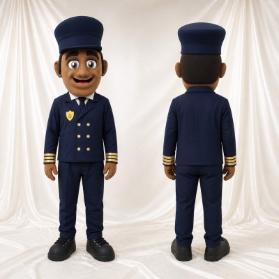 Navy Pilot Mascot Costume Full Body for Adults Promotions