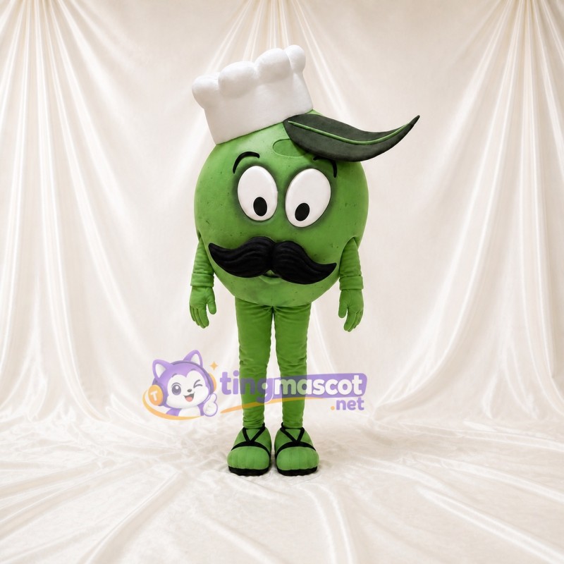Pea Chef Mascot Costume Full Body for Adults Food Events