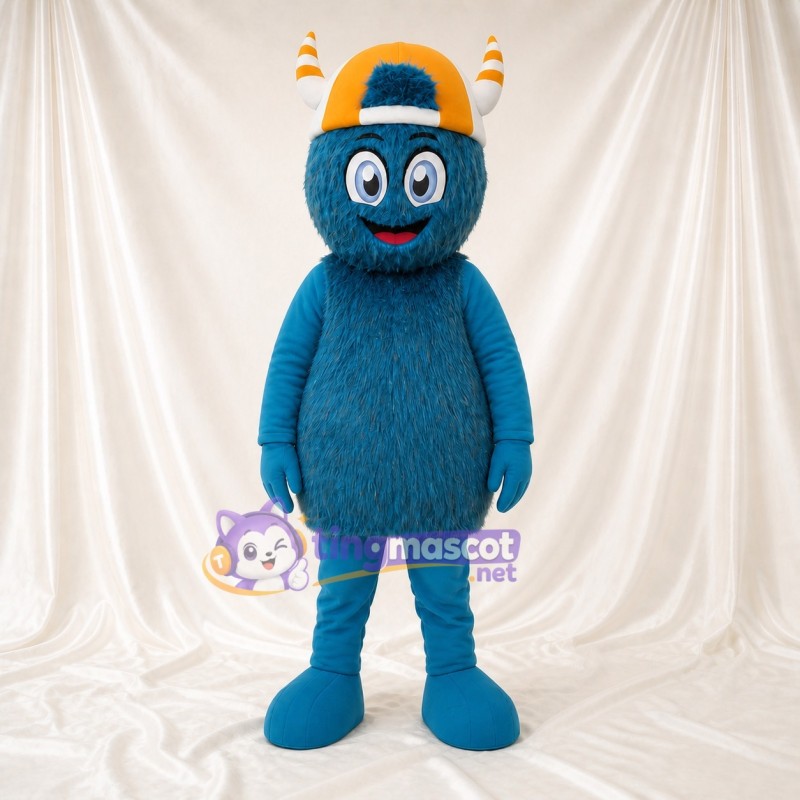 Blue Monster Mascot Costume Full Body for Adults School Events