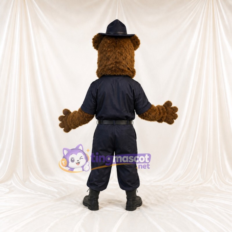 Costume de mascotte ours officier intégral pour adultes – événements scolaires