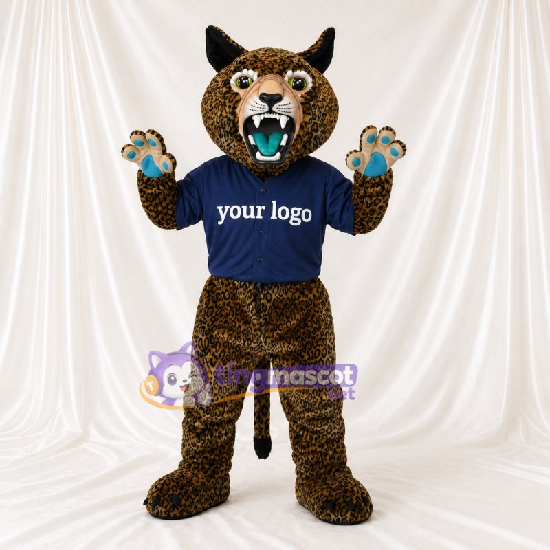 Brown Leopard Mascot Costume Full Body for Adults Sports Events