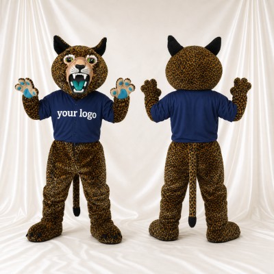 Brown Leopard Mascot Costume Full Body for Adults Sports Events