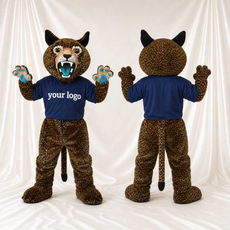 Brown Leopard Mascot Costume Full Body for Adults Sports Events