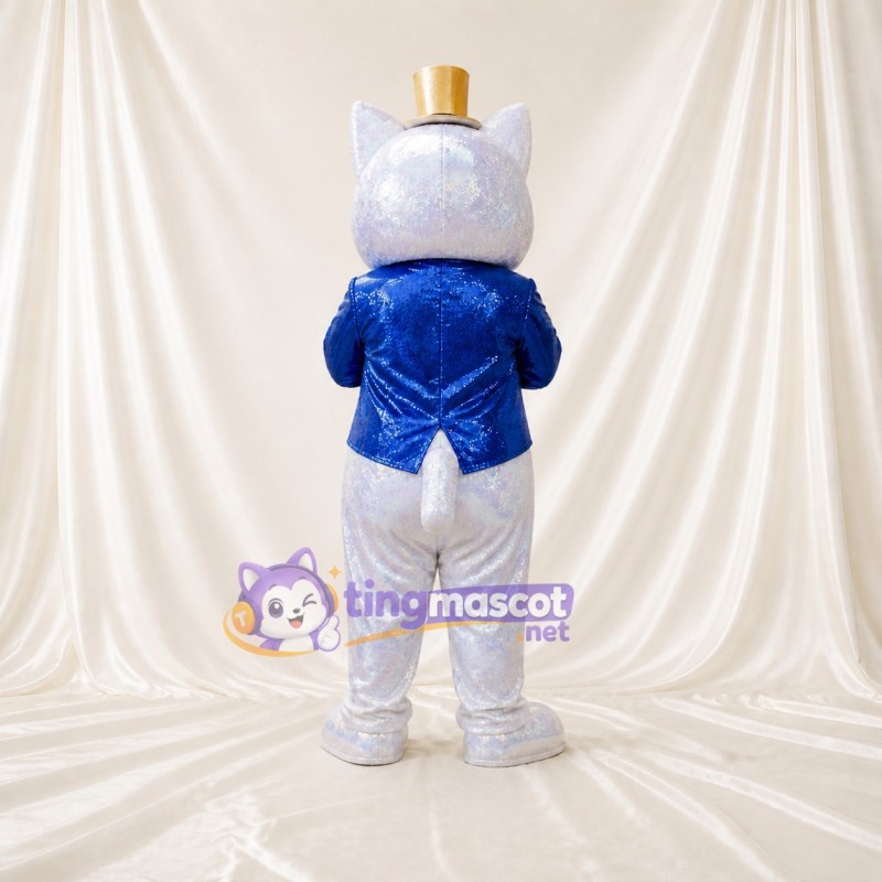 Chat blanc Costume de mascotte intégral pour adultes Événements de scène