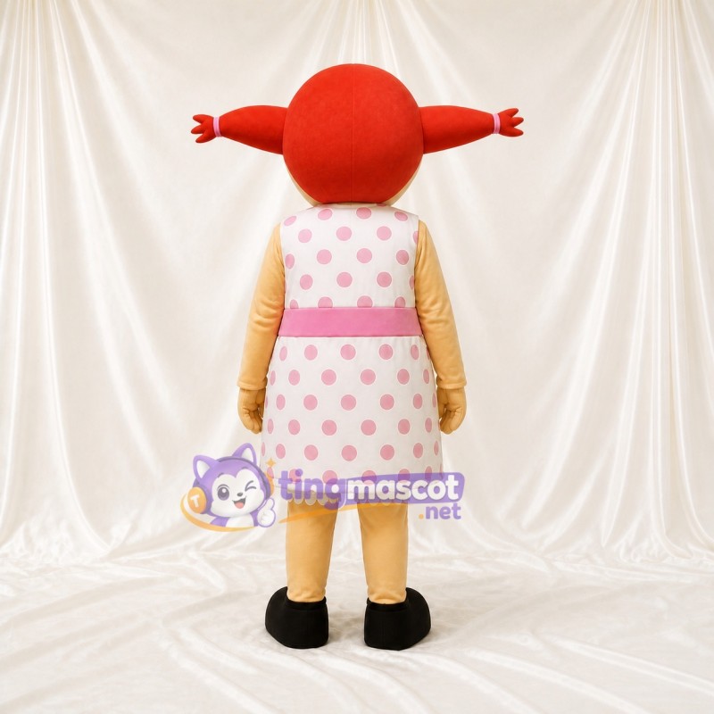 Red Girl Mascot Costume Full Body for Adults School Events