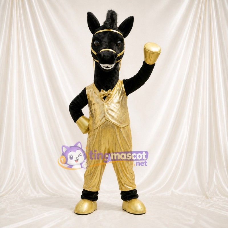 Black Horse Mascot Costume Full Body for Adults Sports Events