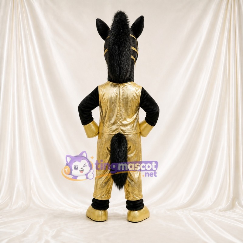 Black Horse Mascot Costume Full Body for Adults Sports Events