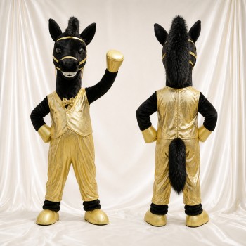 Black Horse Mascot Costume Full Body for Adults Sports Events