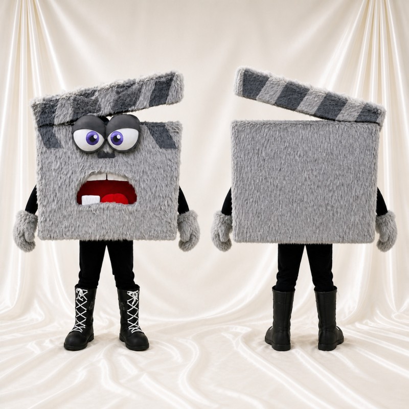 Clapperboard Mascot Costume Full Body for Adults School Events
