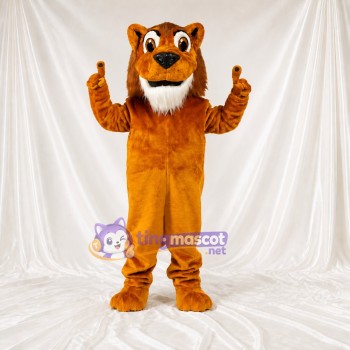 Lion à Crinière Ébouriffée Orange Costume de mascotte intégral pour adultes Événements sportifs