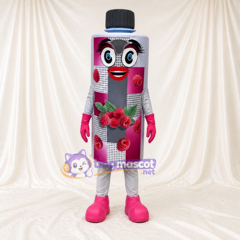 Purple Beverage Bottle Mascot Costume Full Body for Adults Food Events