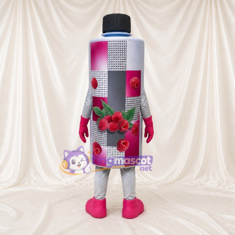 Purple Beverage Bottle Mascot Costume Full Body for Adults Food Events