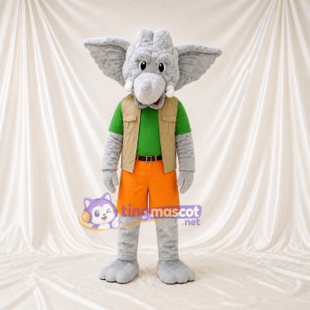 Éléphant Gris Costume de mascotte intégral pour adultes Zoos