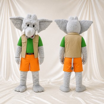 Éléphant Gris Costume de mascotte intégral pour adultes Zoos