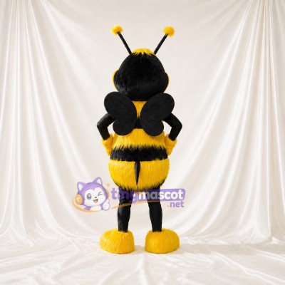 Striped Long Bee Mascot Costume Full Body for Adults School Events