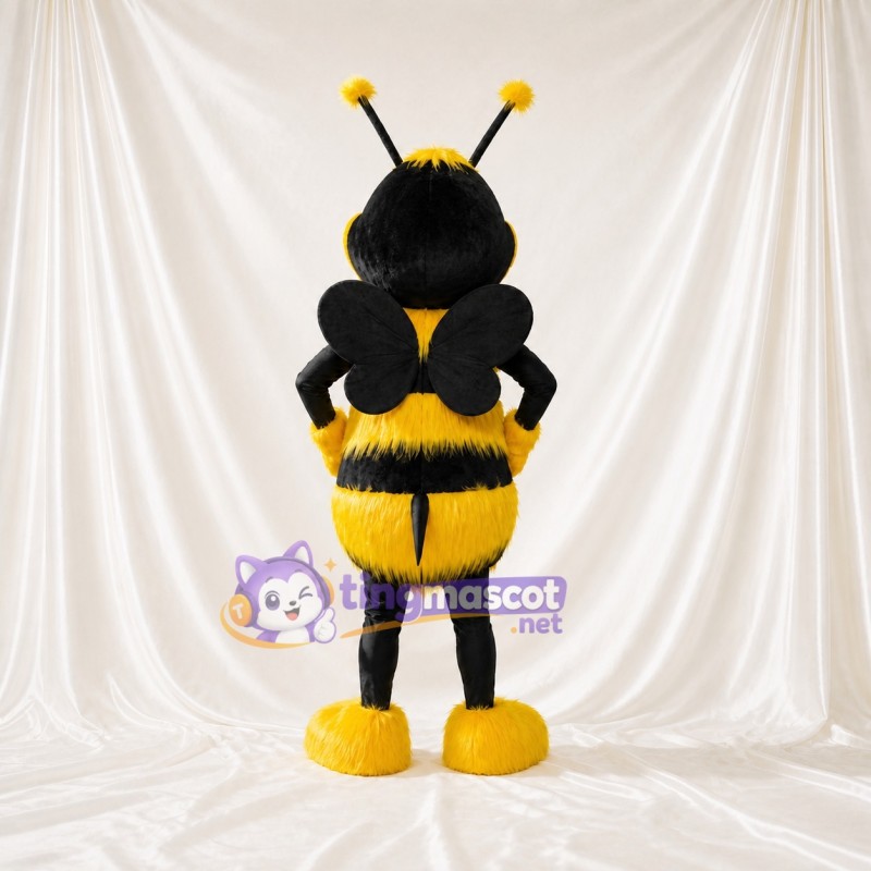 Striped Long Bee Mascot Costume Full Body for Adults School Events