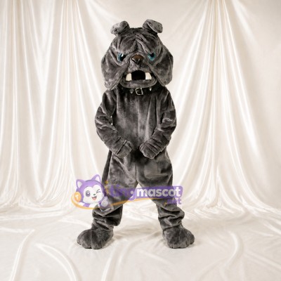 Bouledogue gris foncé Costume de mascotte intégral pour adultes Événements sportifs