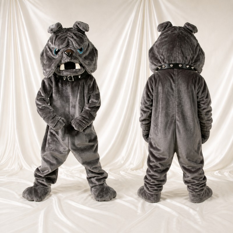 Bouledogue gris foncé Costume de mascotte intégral pour adultes Événements sportifs