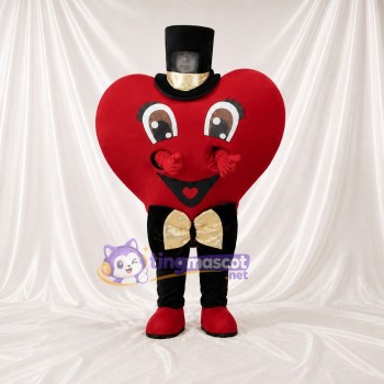 Red Heart Character Mascot Costume Full Body for Adults Charity Events