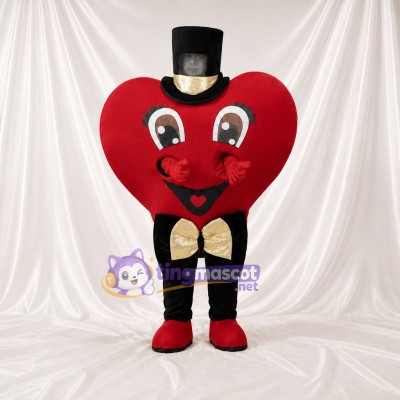 Red Heart Character Mascot Costume Full Body for Adults Charity Events