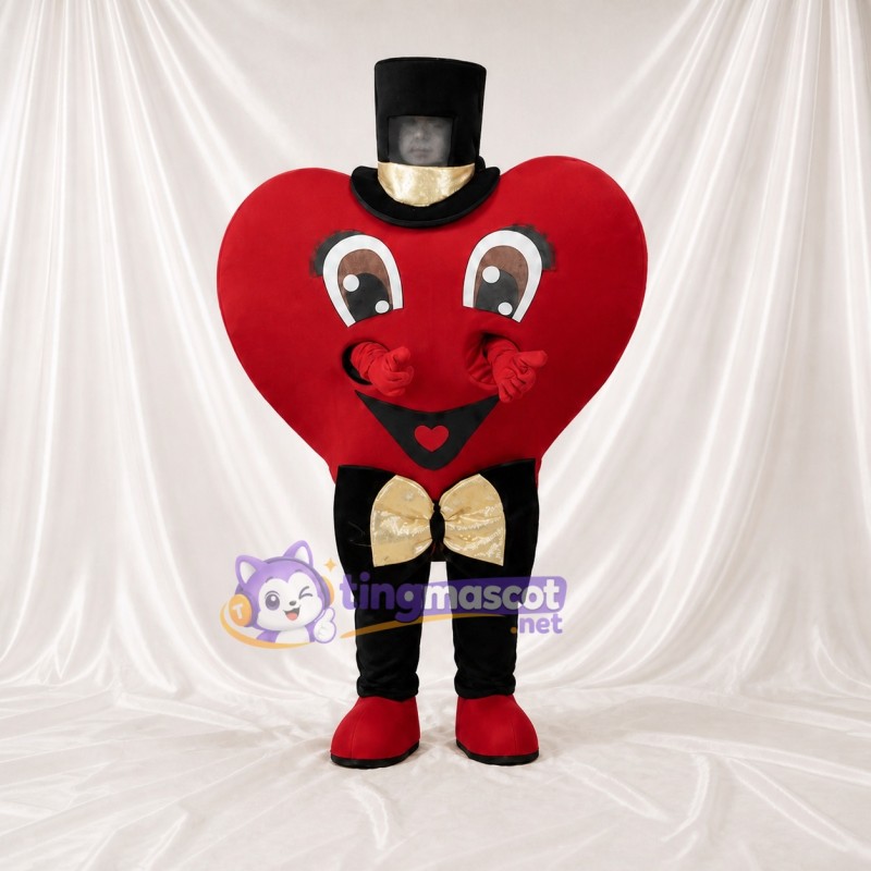 Red Heart Character Mascot Costume Full Body for Adults Charity Events