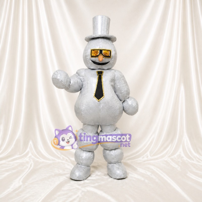 Bonhomme de neige argenté Costume de mascotte intégral pour adultes Noël