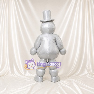 Bonhomme de neige argenté Costume de mascotte intégral pour adultes Noël