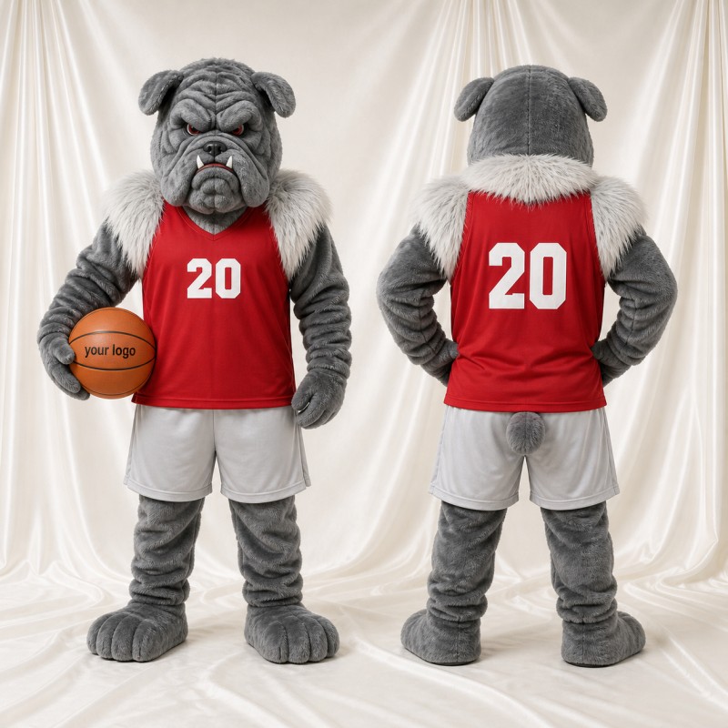 Basketball Jersey Bulldog Mascot Costume Full Body for Adults Sports Events