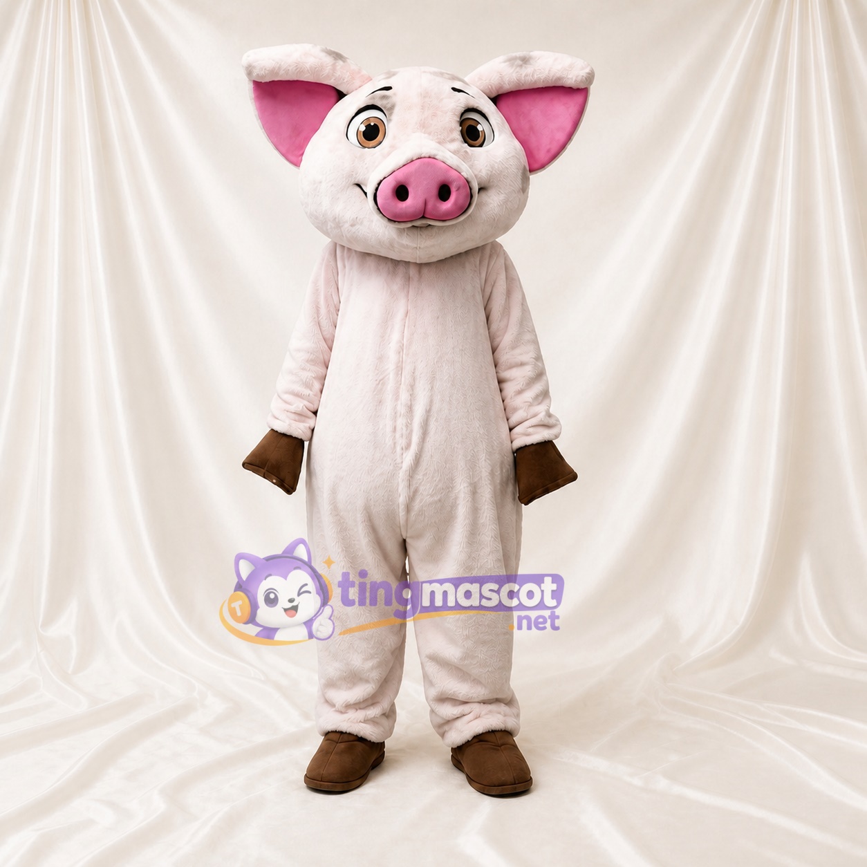 Cochon Blanc Costume de mascotte intégral pour adultes Événements gastronomiques