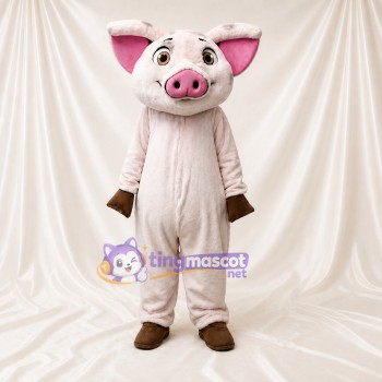 Cochon Blanc Costume de mascotte intégral pour adultes Événements gastronomiques