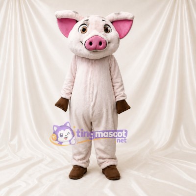 Cochon Blanc Costume de mascotte intégral pour adultes Événements gastronomiques