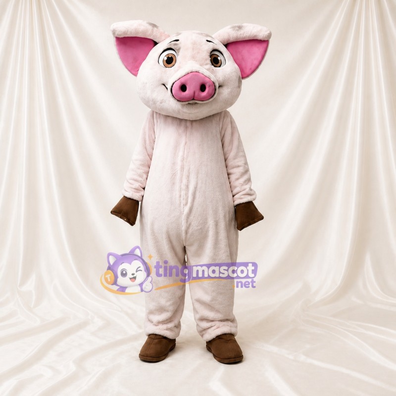Cochon Blanc Costume de mascotte intégral pour adultes Événements gastronomiques