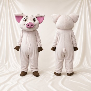 Cochon Blanc Costume de mascotte intégral pour adultes Événements gastronomiques
