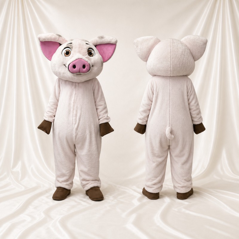 Cochon Blanc Costume de mascotte intégral pour adultes Événements gastronomiques