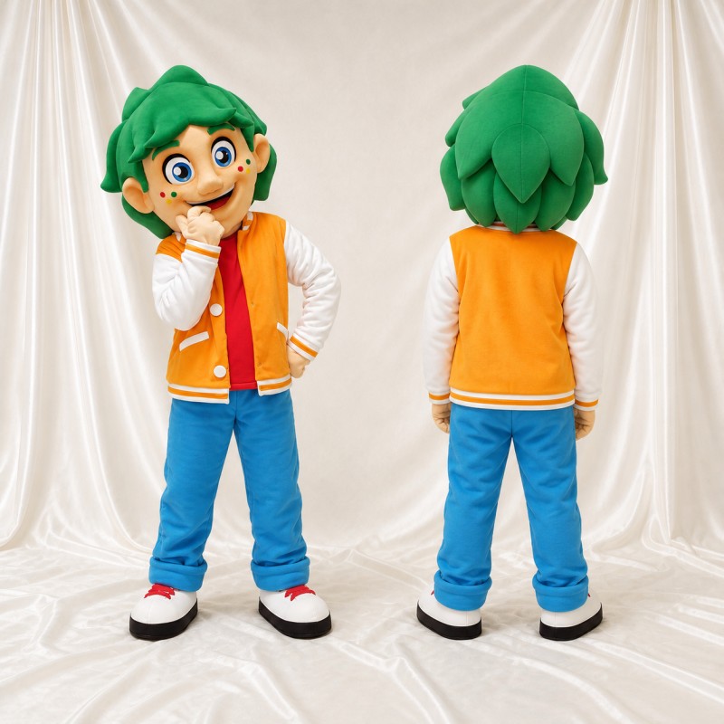 Boy Character Mascot Costume Full Body for Adults School Events