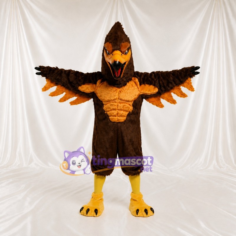 Brown Eagle Mascot Costume Full Body for Adults Sports Events