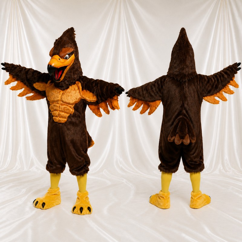 Brown Eagle Mascot Costume Full Body for Adults Sports Events