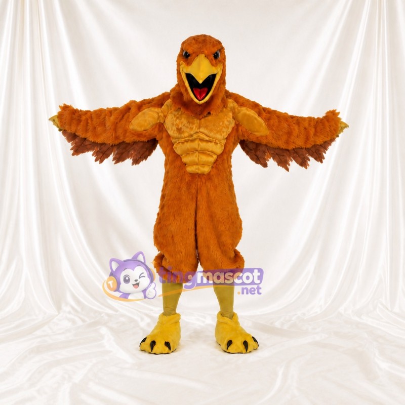 Orange Eagle Mascot Costume Full Body for Adults Sports Events