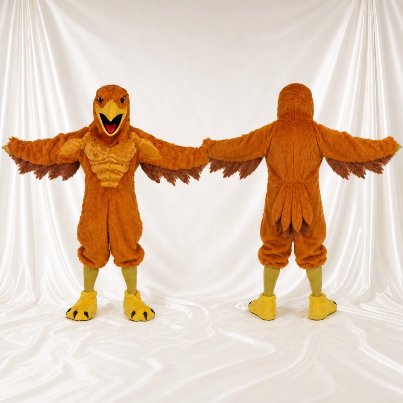 Orange Eagle Mascot Costume Full Body for Adults Sports Events